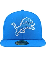 New Era Men's Blue Detroit Lions Team Basic 59FIFTY Fitted Hat