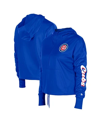 New Era Women's Royal Chicago Cubs Half-Zip Hoodie