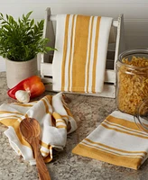 Design Imports Everyday Kitchen Dishtowel Collection Large Chef Stripe Tea Towel, 18x28", Honey Gold, 3 Count