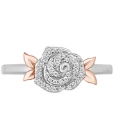 Diamond Belle Rose Ring (1/6 ct. t.w.) in Sterling Silver & 10k Rose Gold