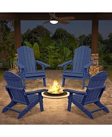 Mondawe Adjustable Adirondack Chair with Cup Holder, All Weather for Deck