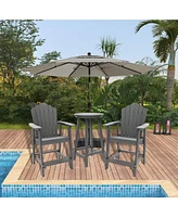 Mondawe 4 Pieces Outdoor Chair Set with Table and Umbrella Base Stand Included