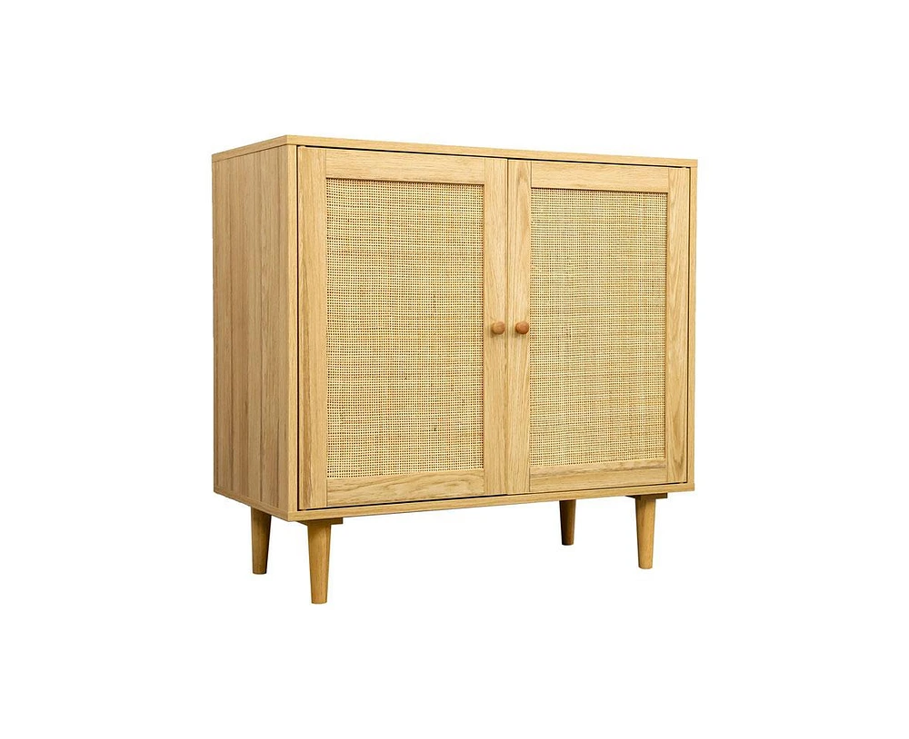 Simplie Fun Rattan Storage Cabinet: Versatile Accent Buffet