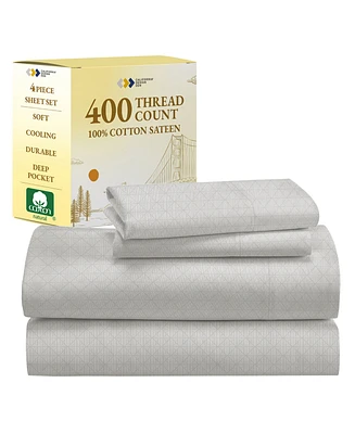 400 Thread Count 100% Cotton Printed Sheet Set - California Design Den