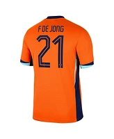 Nike Men's Frenkie de Jong Orange Netherlands National Team 2024 Home Replica Jersey