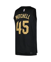 Jordan Men's Donovan Mitchell Black Cleveland Cavaliers Swingman Player Jersey - Statement Edition