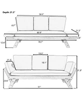 Streamdale Furniture Wooden Daybed Sofa Chaise Lounge for Small Outdoor Spaces