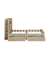 Streamdale Furniture Twin Storage Platform Bed Frame With Two Drawers And Light Strip Design Headboard