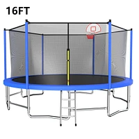 16ft Trampoline with Bar, Hoop & Enclosure