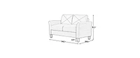 Fashionable Living Room Sofa With Double Seats, Black Fabric