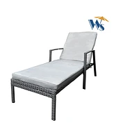 Streamdale Furniture Outdoor Patio Lounge Chairs Rattan Wicker Patio Chaise Lounges Chair Gray