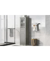 Streamdale Furniture Grey Tall Bathroom Storage Cabinet