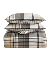 Eddie Bauer Normandy Plaid Microsuede Piece Duvet Cover Set