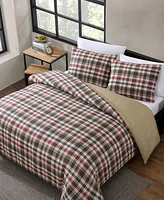 Eddie Bauer Astoria Plaid Microsuede 3 Piece Duvet Cover Set