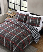 Closeout! Eddie Bauer Willow Plaid Microsuede Piece Duvet Cover Set