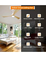52" Ceiling Fan with Remote Control, 6 Speeds (White/Natural)