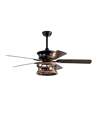 Simplie Fun 52" Farmhouse Ceiling Fan with Lights, Remote