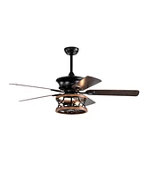 Simplie Fun 52" Farmhouse Ceiling Fan with Lights, Remote