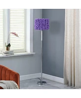 Streamdale Furniture 63"In Lavender Roses In Bloom Acrylic/Metal Floor Lamp