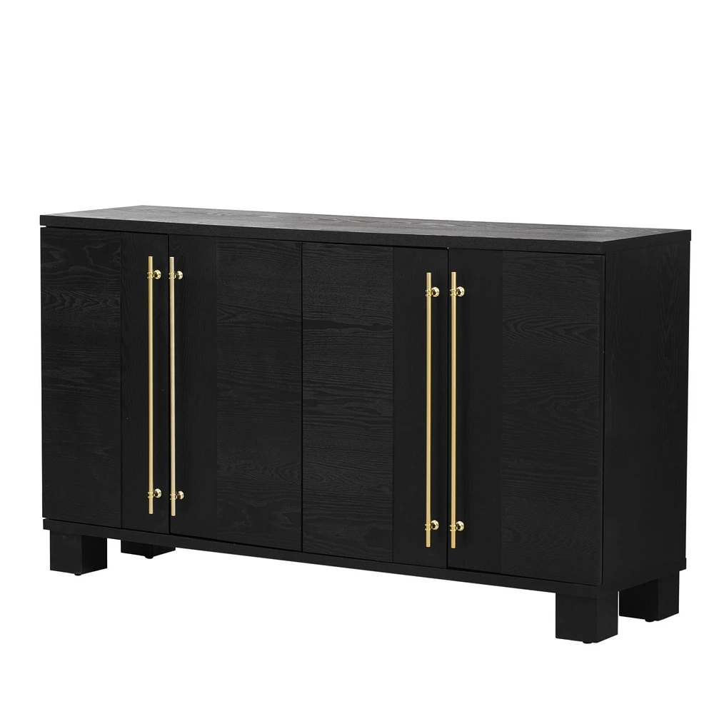 Streamdale Furniture Traditional Style Wood Sideboard with Gold Handles