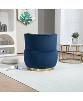 Velvet Swivel Barrel Chairs for Living Room or Office