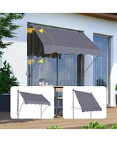 Streamdale Furniture 78" Manual Retractable Outdoor Sun Shade Awning