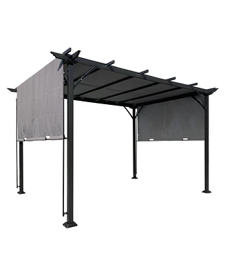 Simplie Fun Retractable Shade Canopy 9.5x12 Ft Steel Gazebo