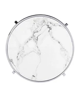 Sintered Stone Top End Table: Modern Chrome Design