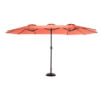 Streamdale Furniture 14.8 Ft Double Sided Outdoor Umbrella Rectangular Large With Crank (Orange)