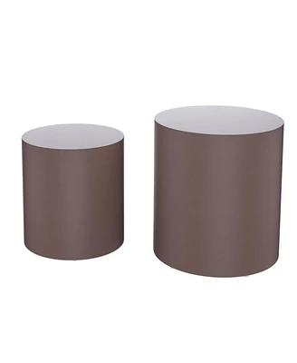 Simplie Fun Upgrade Mdf Nesting Table Set Of 2, Multifunctional For Living Room/Small Space/Goods Display, Brown