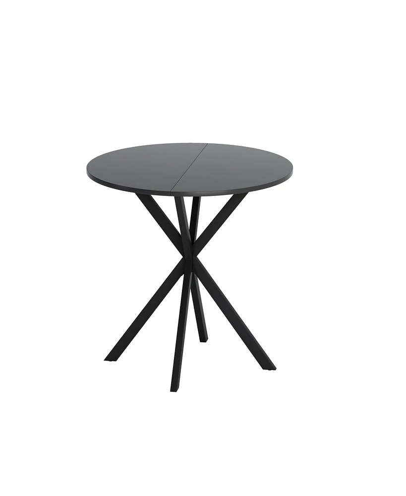 Simplie Fun 31.5" Modern Cross Leg Round Dining Table