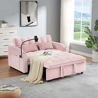 Streamdale Furniture Versatile Foldable Sofa Bed with Usb and Ashtray (Pink)