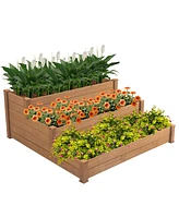 Simplie Fun 48.6 X 48.6 X 21In Raised Garden Bed Horticulture Outdoor Elevated Flower Box