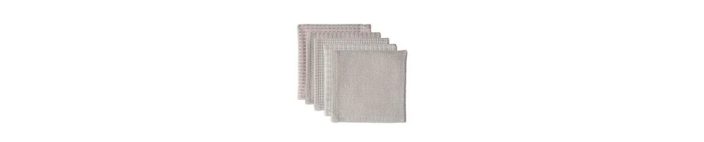 Design Imports Everyday Kitchen Collection Assorted Dishcloth Set, 12x12", Dusty Lilac, 5 Count