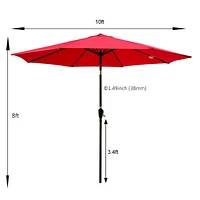 Streamdale Furniture 10FT Outdoor Patio Umbrella, Red, Tilt, Crank