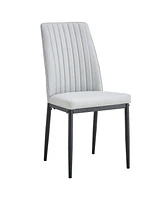 Streamdale Furniture Set of 4 Upholstered Dining Chairs with Metal Legs