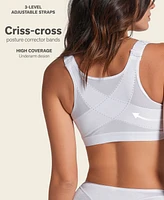 Leonisa Women's Multi Functional Back Support Posture Corrector Wireless Bra 011473