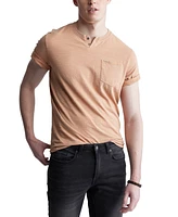 Buffalo David Bitton Men's Kadya Relaxed-Fit Heathered Short Sleeve Henley Shirt