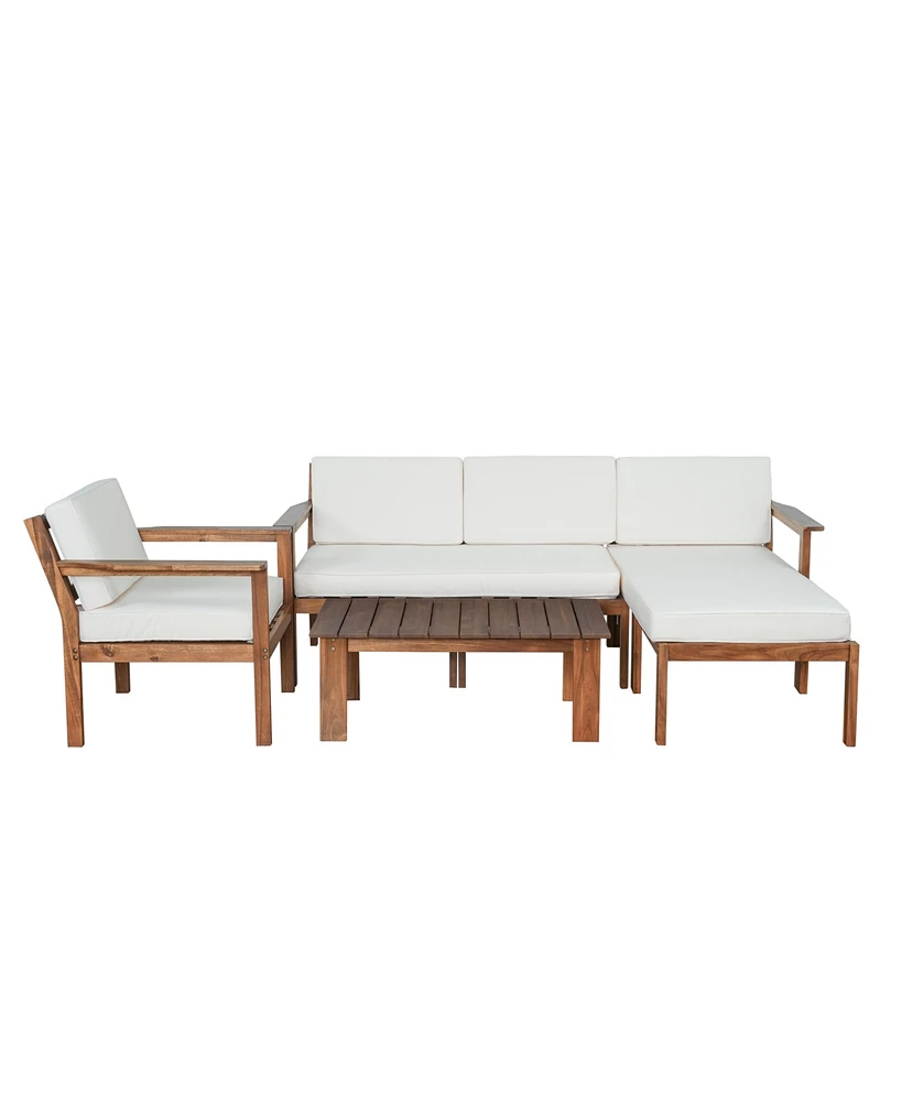 Simplie Fun A Multi-Person Sofa Set With Small Table, Suitable For Gardens, Backyards, And Balconies