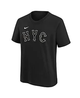 Nike Big Boys and Girls Black New York Mets 2024 City Connect Wordmark T-Shirt