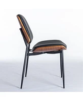 Simplie Fun Mid Century Modern Dining Chairs Set of 2 - Black Pu