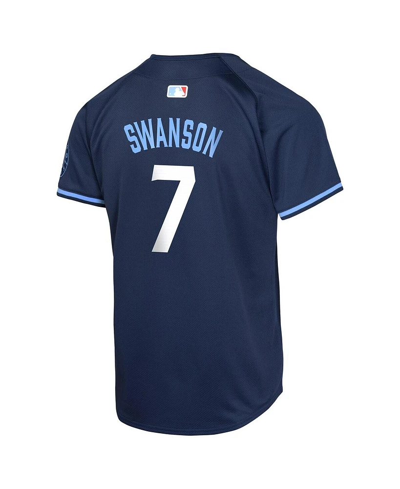 Nike Big Boys and Girls Dansby Swanson Navy Chicago Cubs City Connect Limited Player Jersey