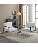 Streamdale Furniture Chic White Accent Chair with Removable Cushions