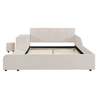 Upholstered Mother & Child Bed Set with Desk & Stool