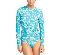 Roxy Juniors' Sea Skippin Floral-Print Long-Sleeve Rashguard