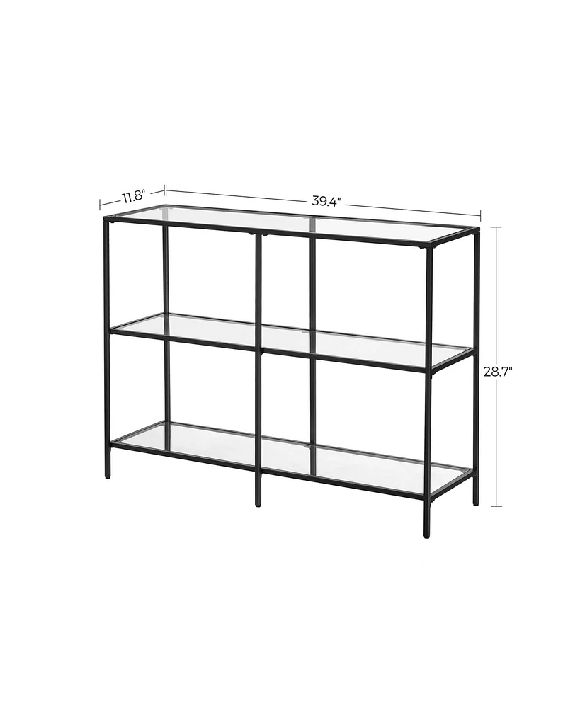 Slickblue Console Sofa Table With 3 Shelves, Steel Frame