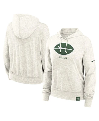 Nike Women's Cream New York Jets Gym Retro Pullover Hoodie