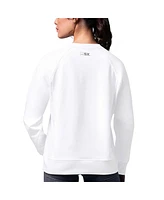 Msx by Michael Strahan Women's White New York Rangers Millie Raglan Pullover Sweatshirt