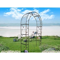 Outdoor Black Metal Garden Arbor Archway