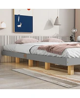 Streamdale Furniture Modern Grey Queen Size Bed with Led Lights